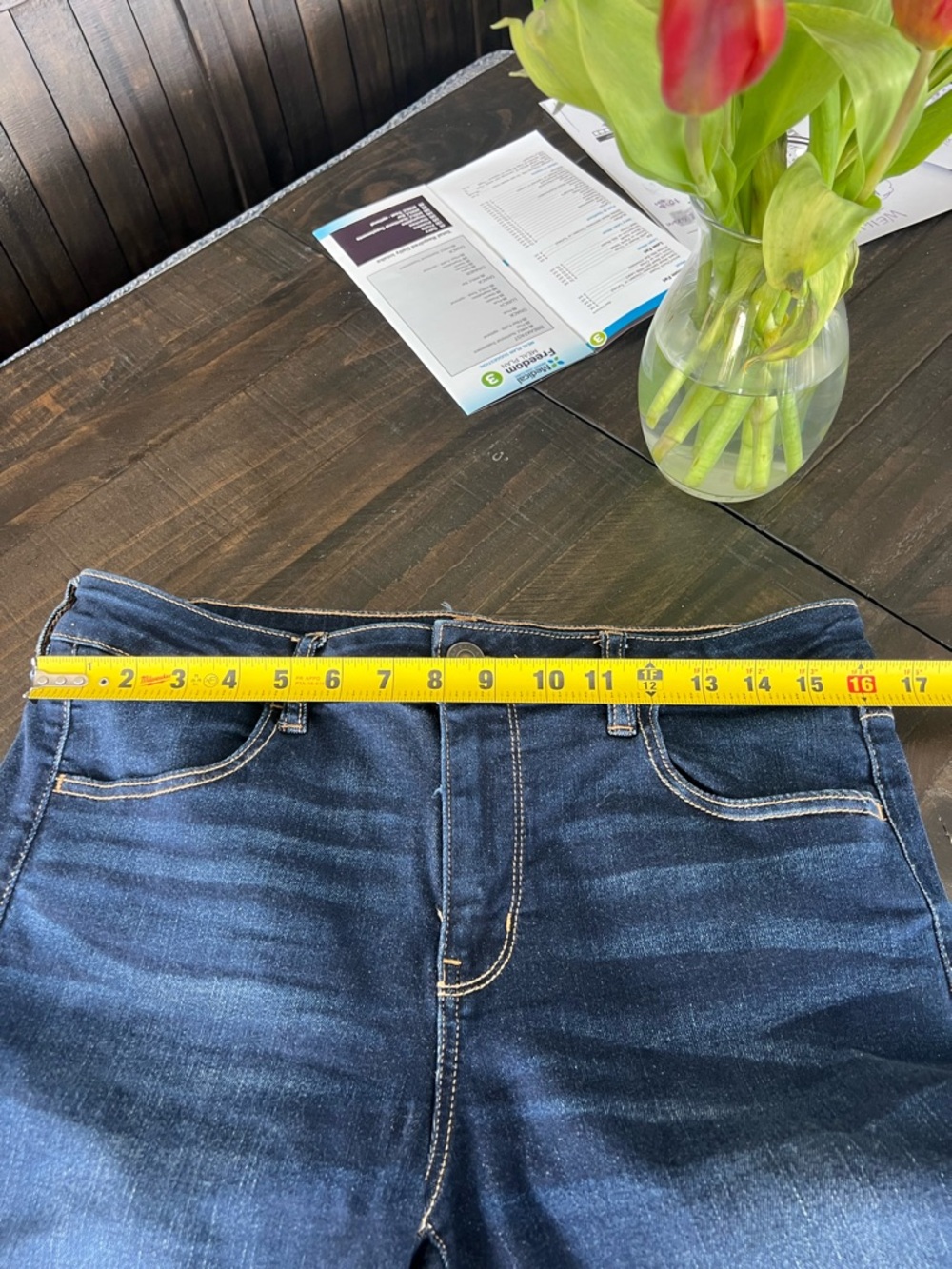 Women’s A E  JEANS- Stretch sz 14/32  Dark Blue Stretch Denim Jeans - jegging - Picture 12 of 16